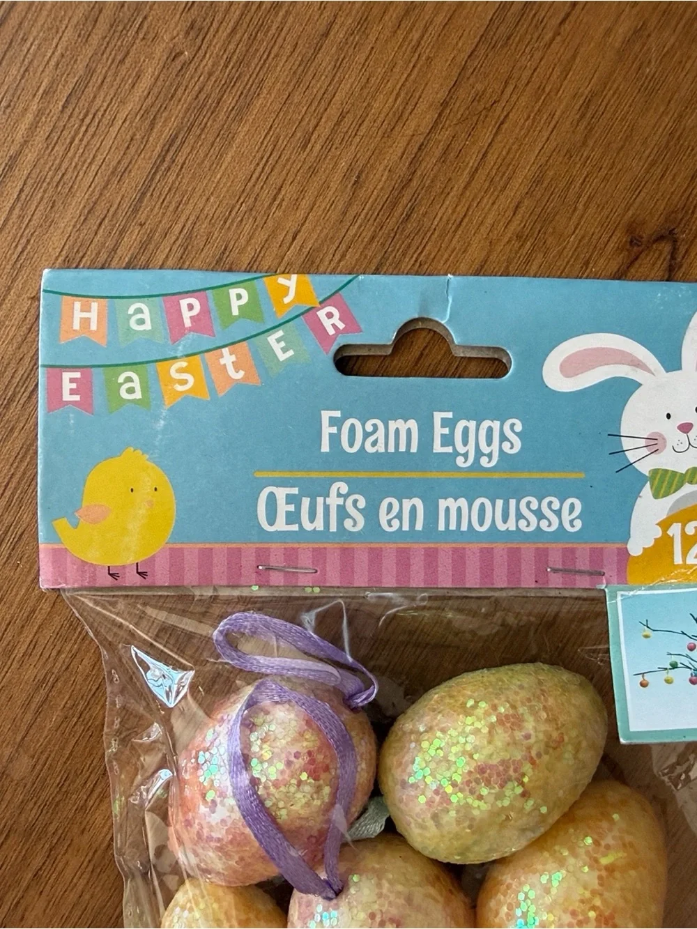 Hobby Lobby Glitter Foam Egg Ornaments in Yellow, Orange, Green, Purple (12 pc)